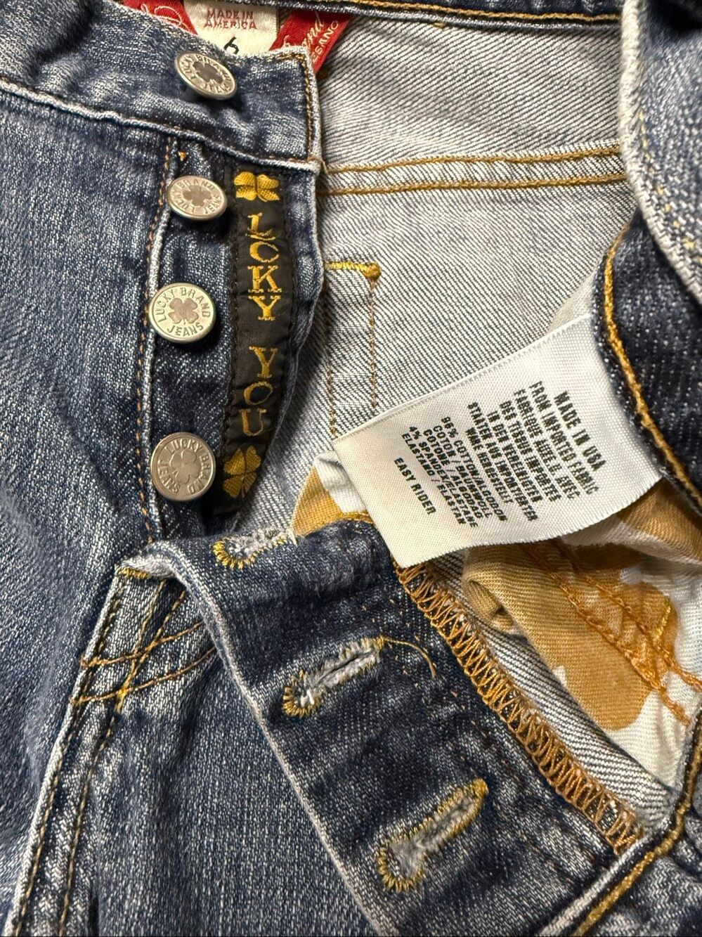 Lucky Brand Jeans Womens Blue Easy Rider Button-Fly Denim By Gene Montesano 6/28 - Picture 4 of 7